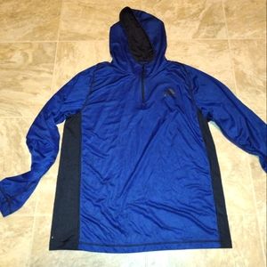 Adidas 1/4 zip training top with hood, large